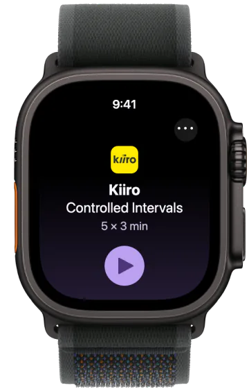The planned run ready to start on Apple Watch